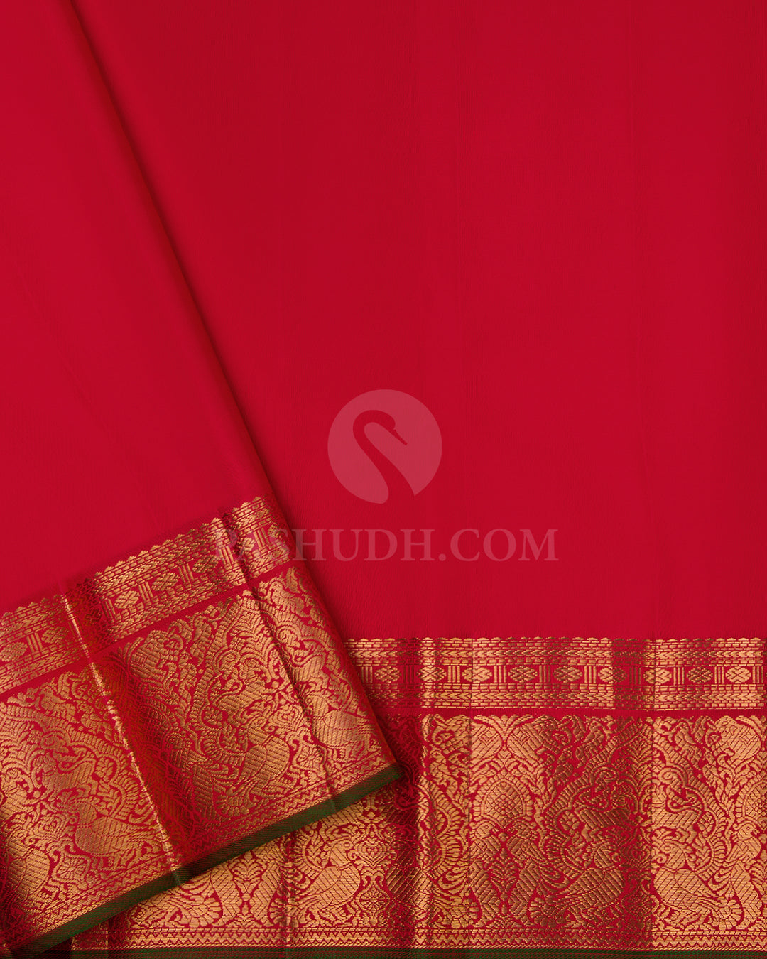 Yellow and Red Pure Zari Kanjivaram Silk Saree - S653 - View 4