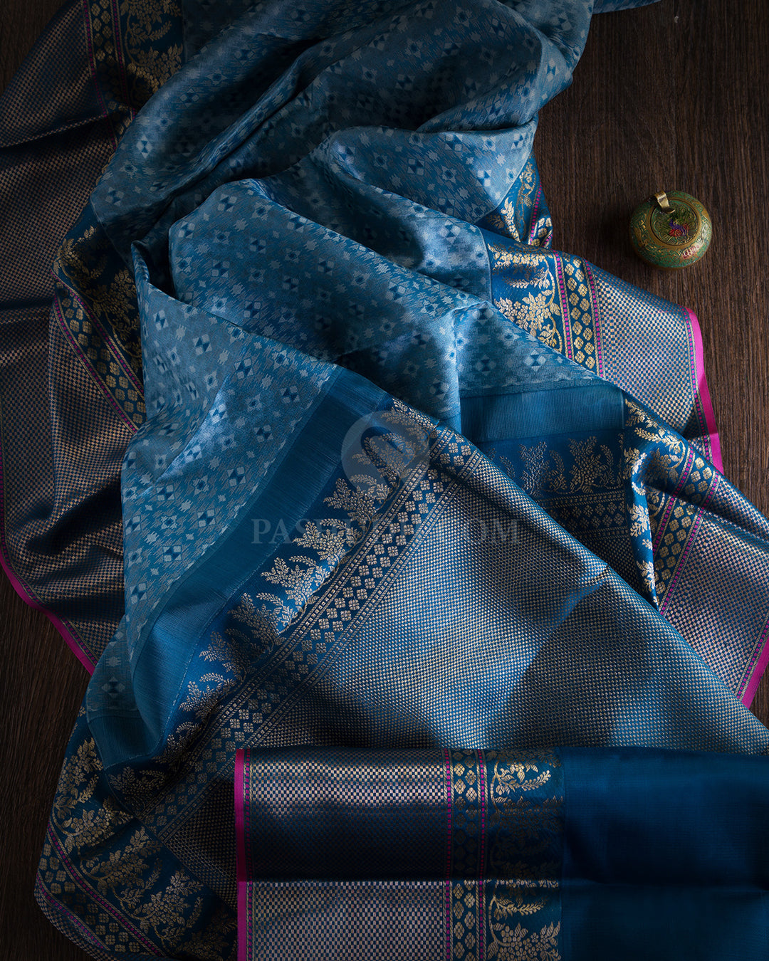 Cobalt Blue Kanjivaram Silk Saree - DT179 View 1