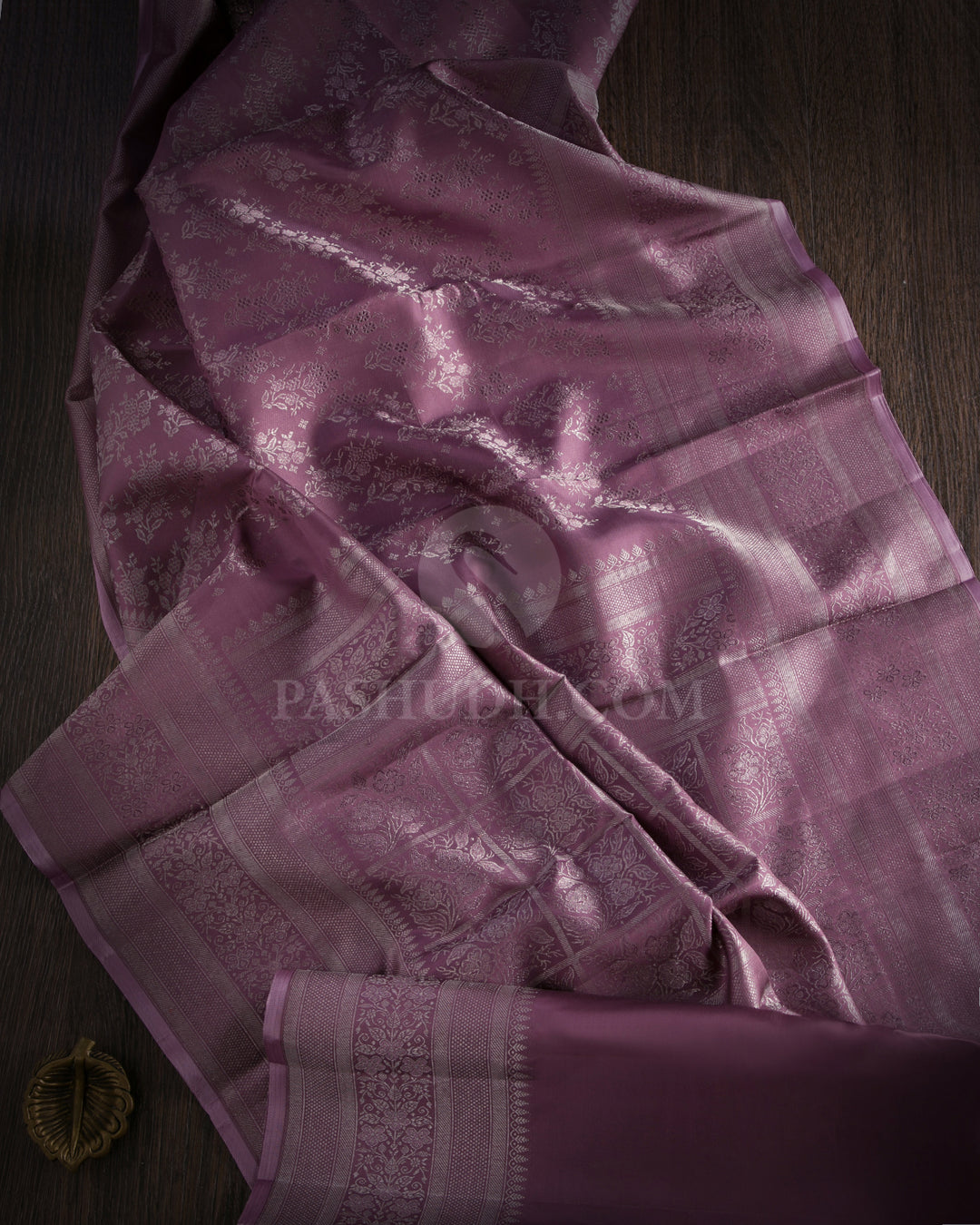 Heather Purple Kanjivaram Silk Saree - DJ173 - View 1