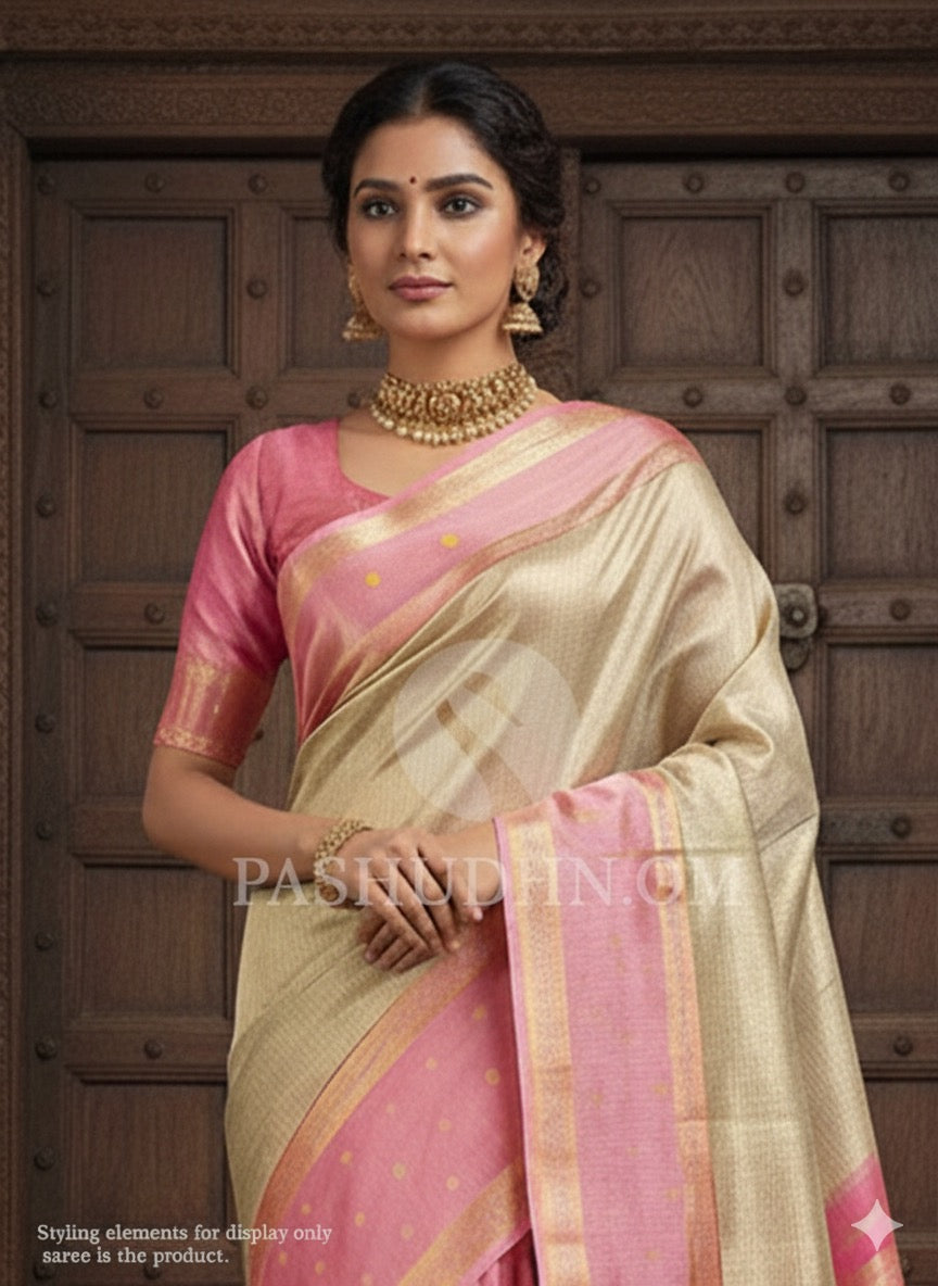 https://pashudh.com/collections/view-all-kanjivaram-silk-sarees/products/gold-silver-organza-with-rose-pink-kanjivaram-silk-saree-s1441b