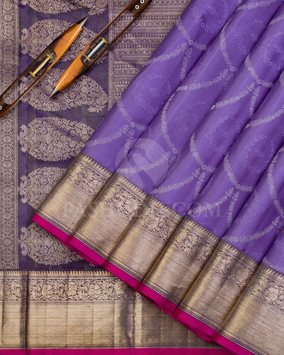 Lavender & Grey Kanjivaram Silk Saree - D478