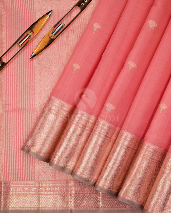 Peach Kanjivaram Silk Saree - S832- View 3