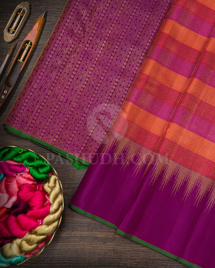 Multicolored Kanjivaram Silk Saree-DJ436(C)