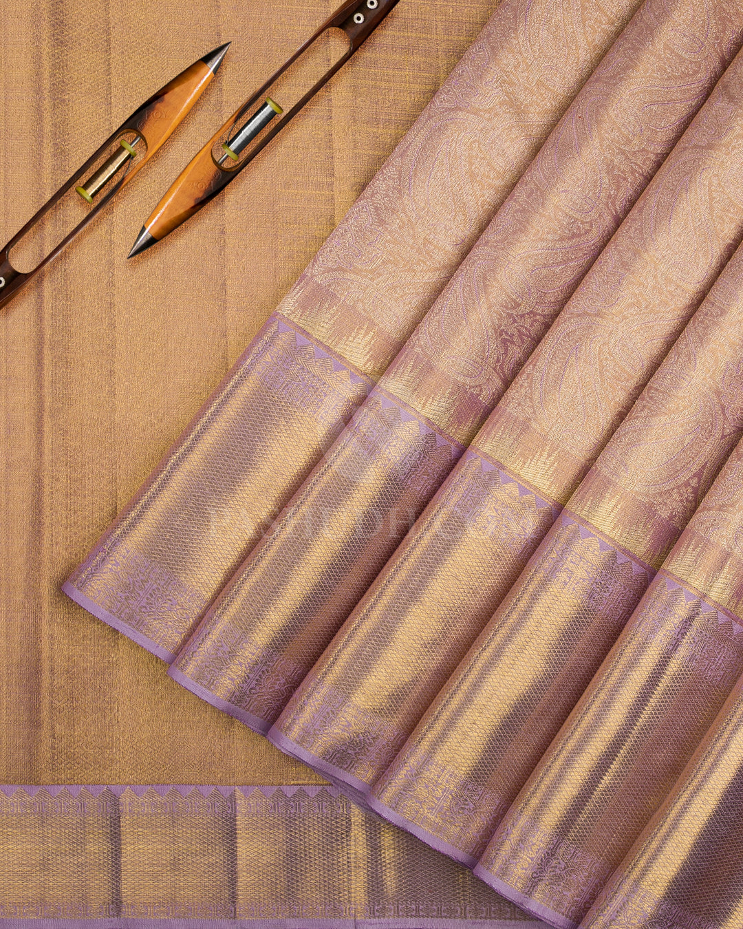 Light Lavender Kanjivaram Tissue Silk Saree - S1049(B) - View 2