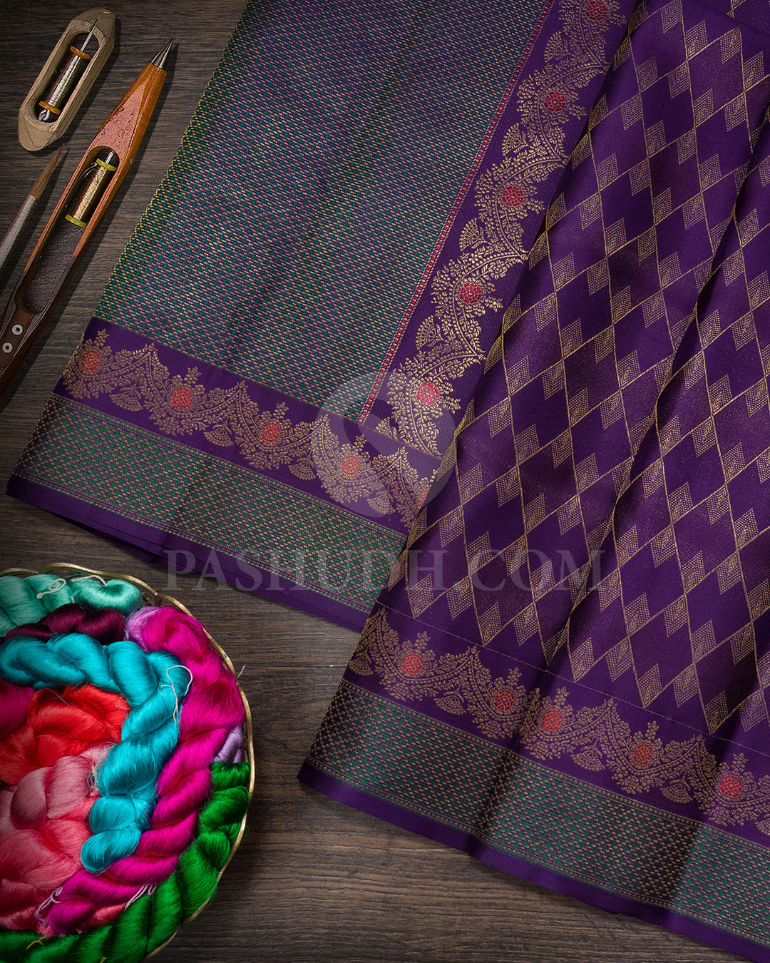 Purple Kanjivaram Silk Saree-D669(D)