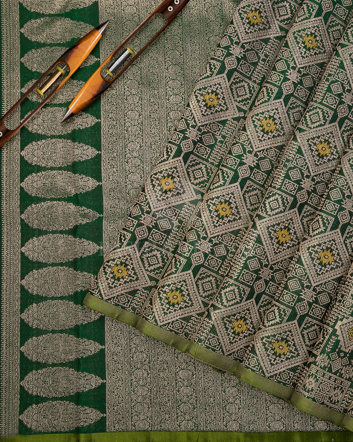 Forest Green Kanjivaam Silk Saree - S1018(A)