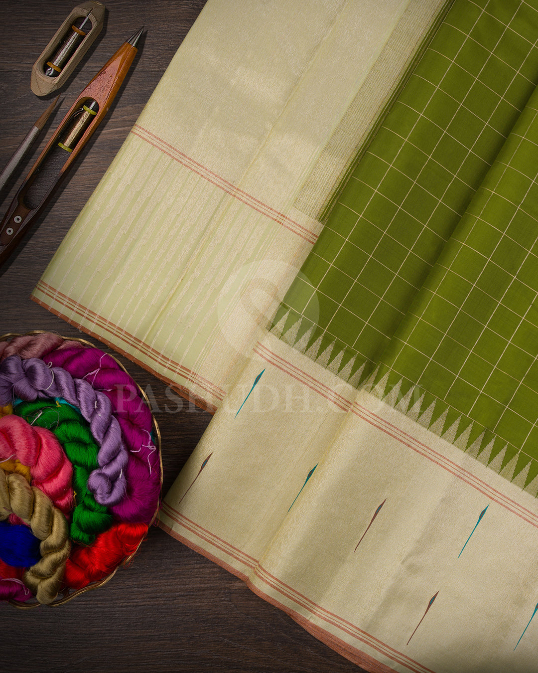 Parrot Green And Light Green Kanjivaram Silk Saree - S1407(A)