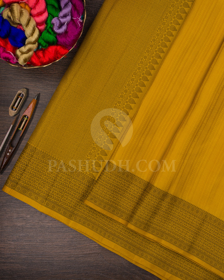 Mustard Kanjivaram Silk Saree - BKF14