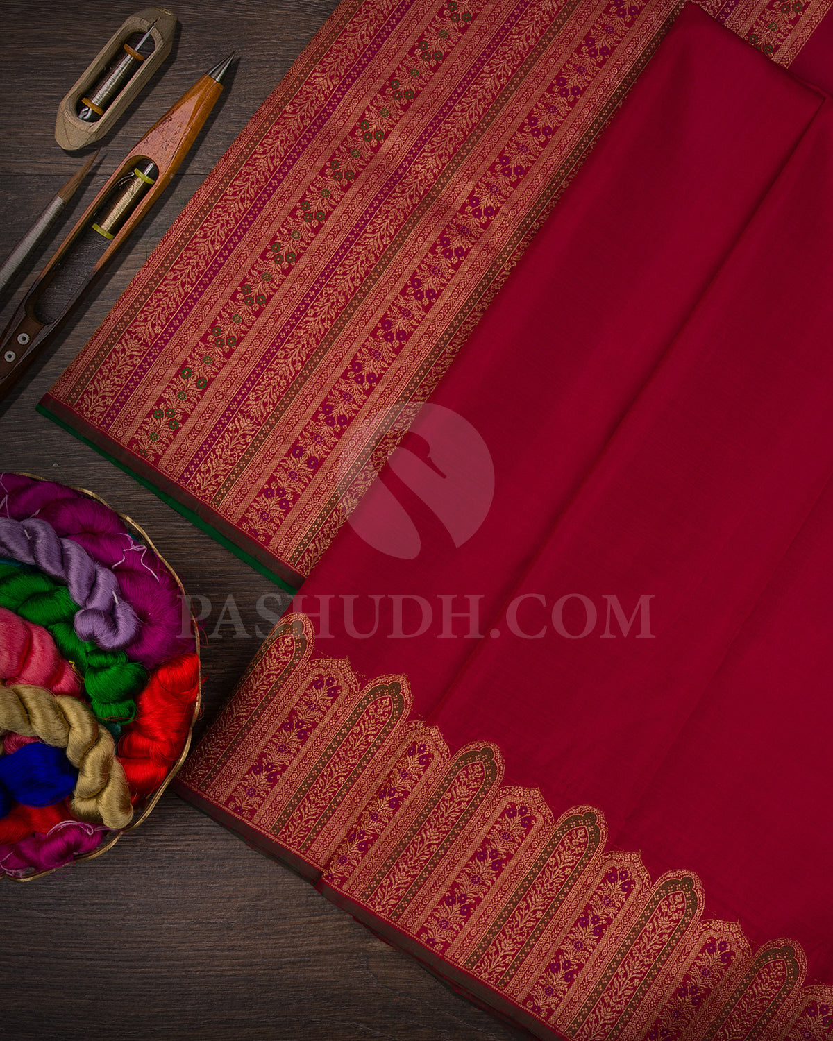 Maroon And Green Kanjivaram Silk Saree - S1386(B)