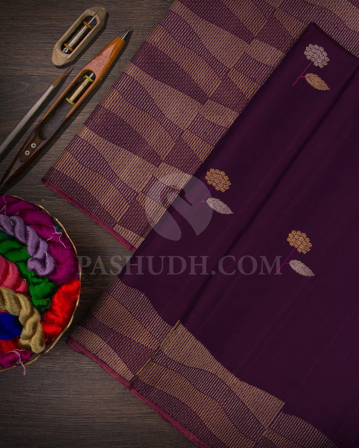 Plum And Peachy Pnk Kanjivaram Silk Saree - S1417(A)