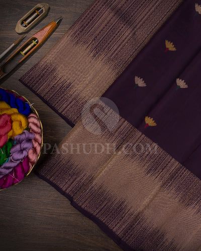 Plum Kanjivaram Silk Saree - S1357(B)