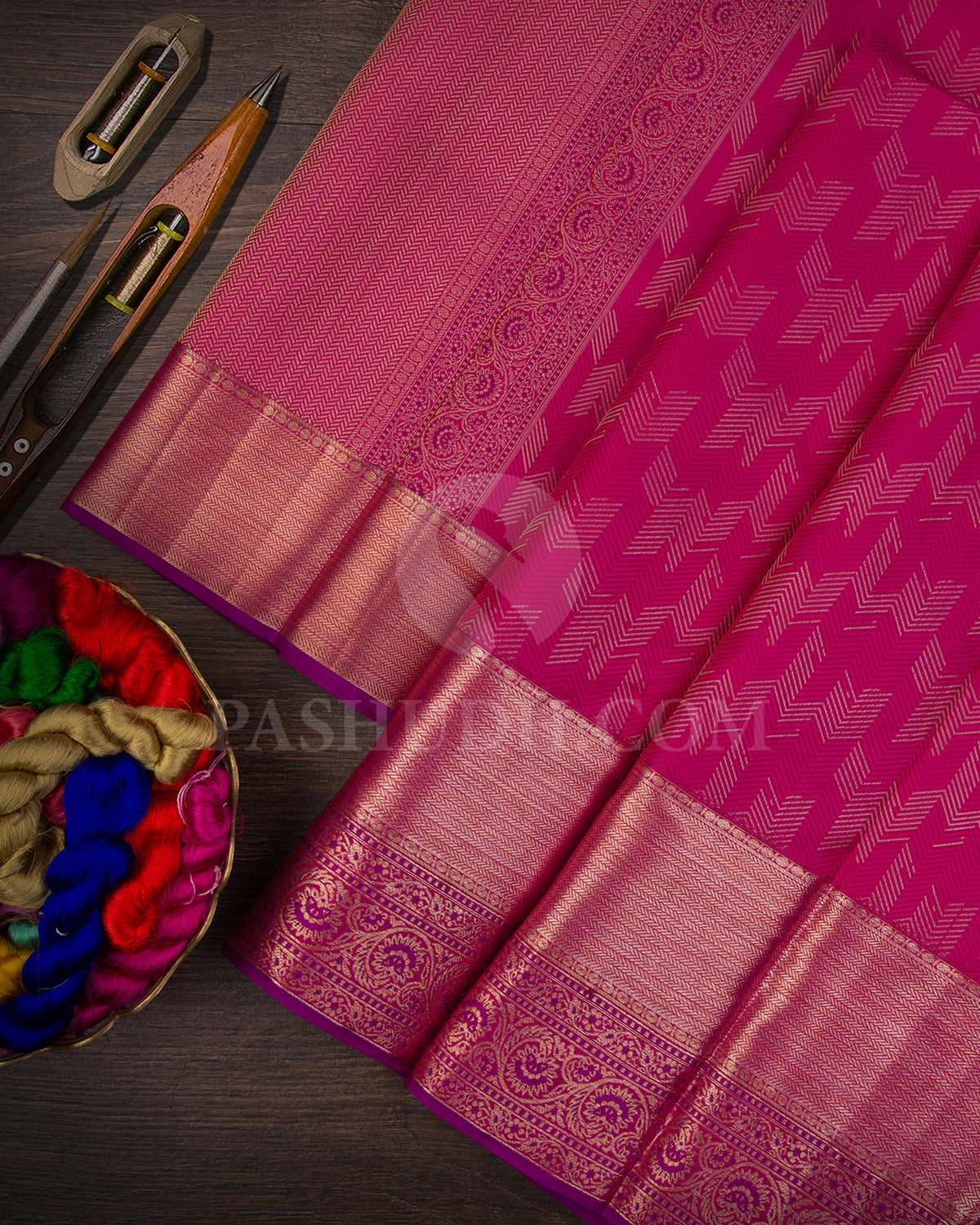 Rani Pink And Magenta Kanjivaram Silk Saree - DT290(D)