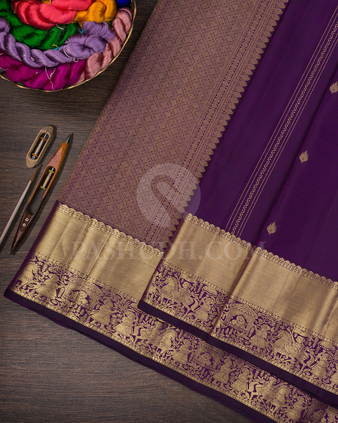 Violet Kanjivaram Silk Saree - BKF26