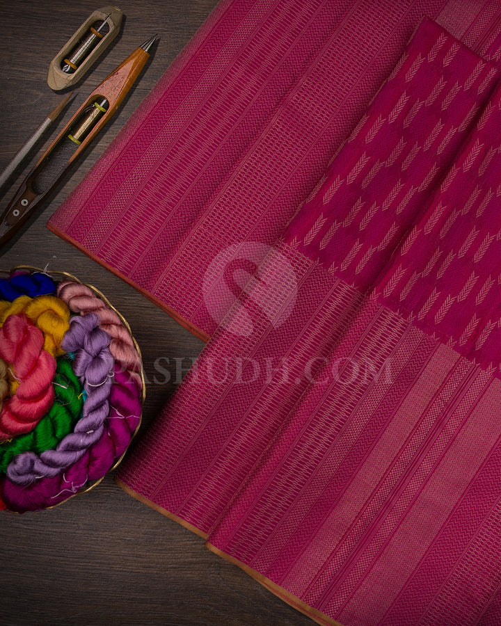 Rasberry Pink Kanjivaram Silk Saree - D521(L)