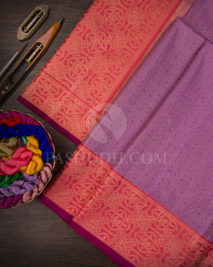 Lavender and Rouge Pink Kanjivaram Silk Saree - S1266(D)