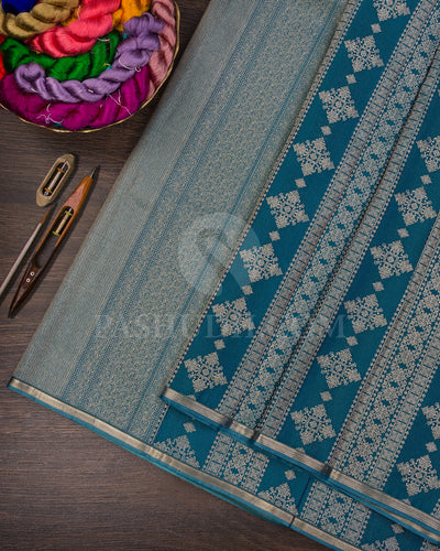 Teal Green Kanjivaram Silk Saree - DT308(A)