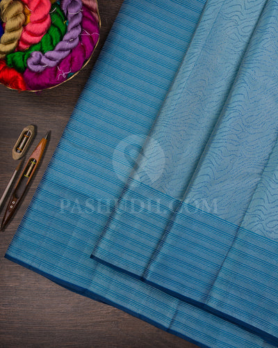 Steel Blue Kanjivaram Silk Saree - D507(I)