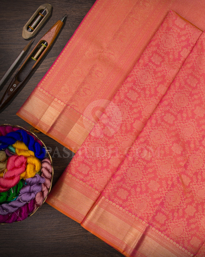 Peach Kanjivaram Silk Saree - S1399(B)