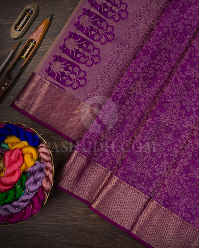 Violet Kanjivaram Silk Saree - DT309(A)