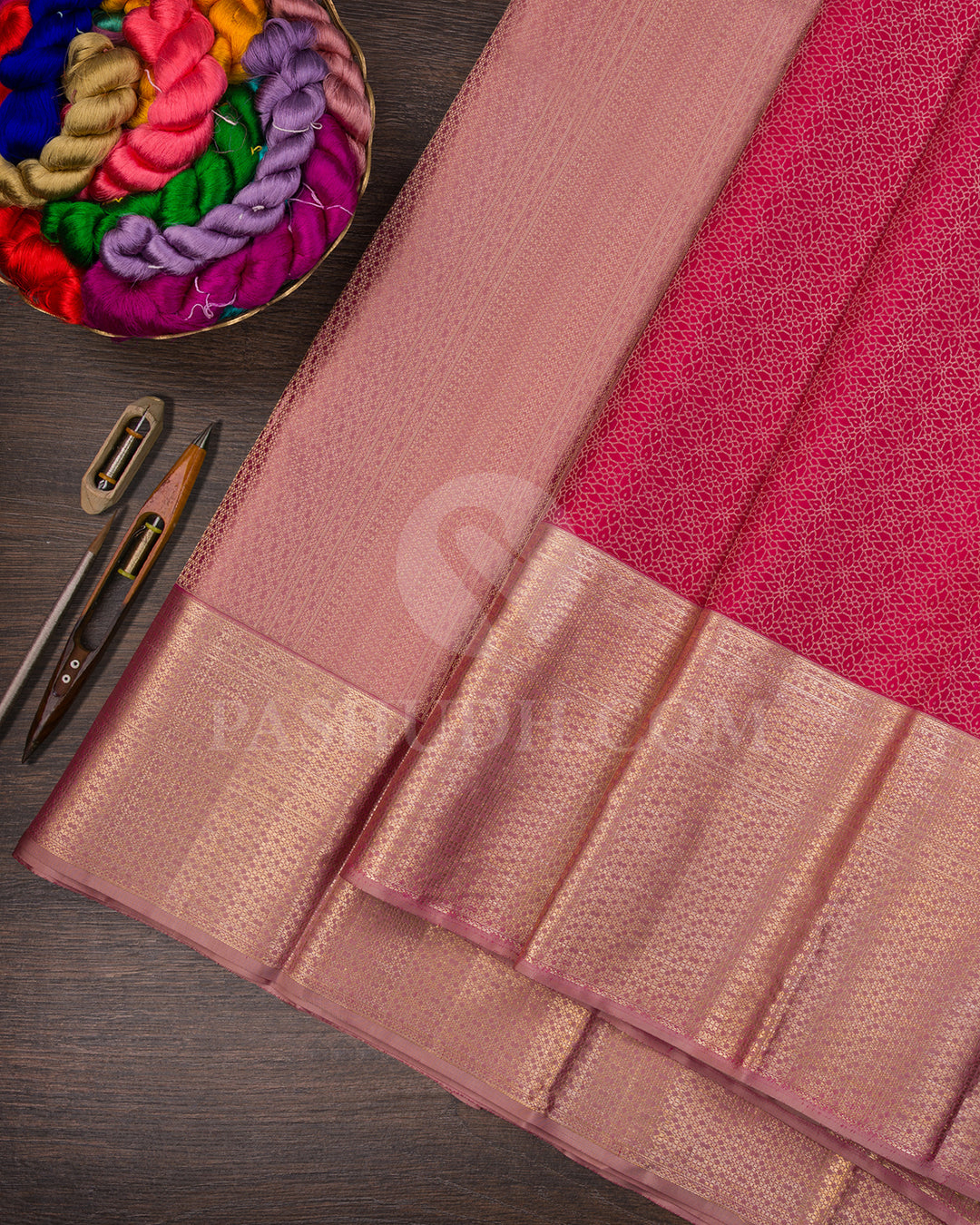 Rasberry Pink And Onion Pink Kanjivaram Silk Saree - DT307(A)