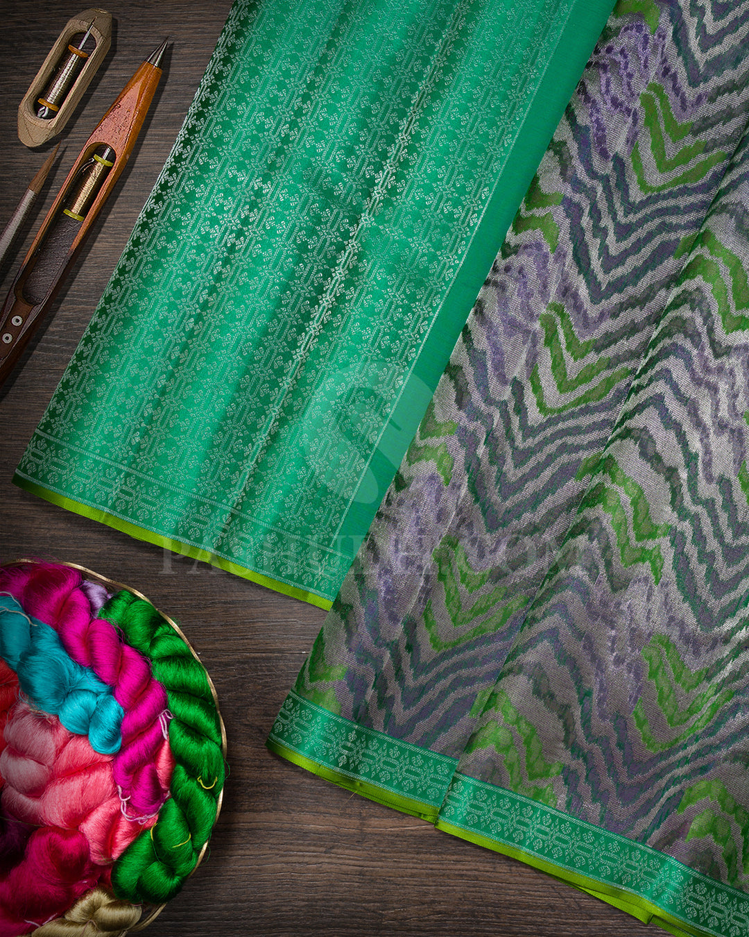 Shades Of Green Kanjivaram Silk Saree-DJ410(E)