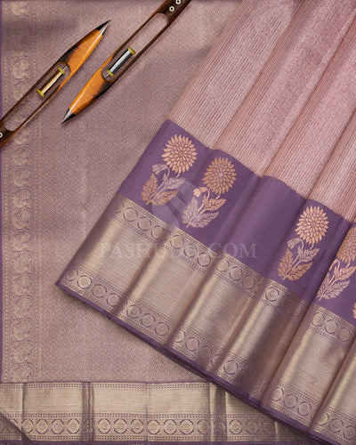Mild Lavender Kanjivaram Silk Saree - S987 - View 2