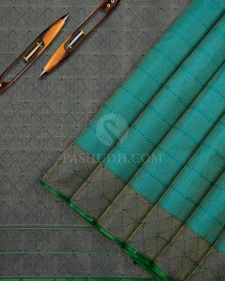 Green and Blue Kanjivaram Silk Saree -DJ293(D)