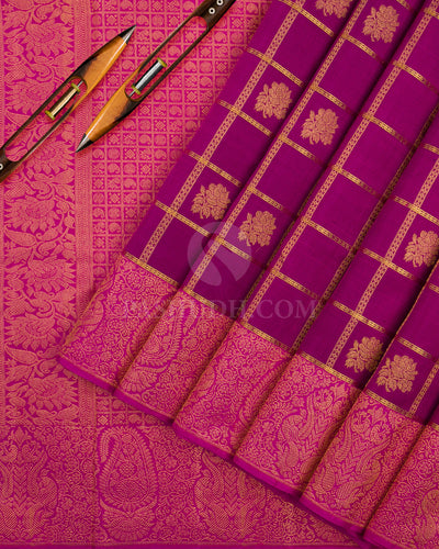 Dark Magenta Kanjivaram Silk Saree - D8