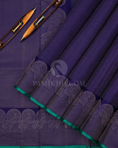 Dark Blue Kanjivaram Silk Saree - DJ298(B)