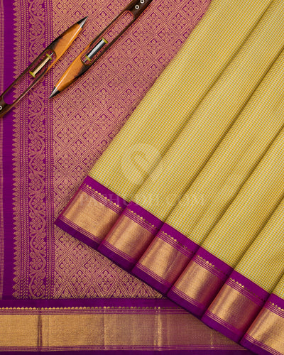 Yellow and Magenta Kanjivaram Silk Saree - D11