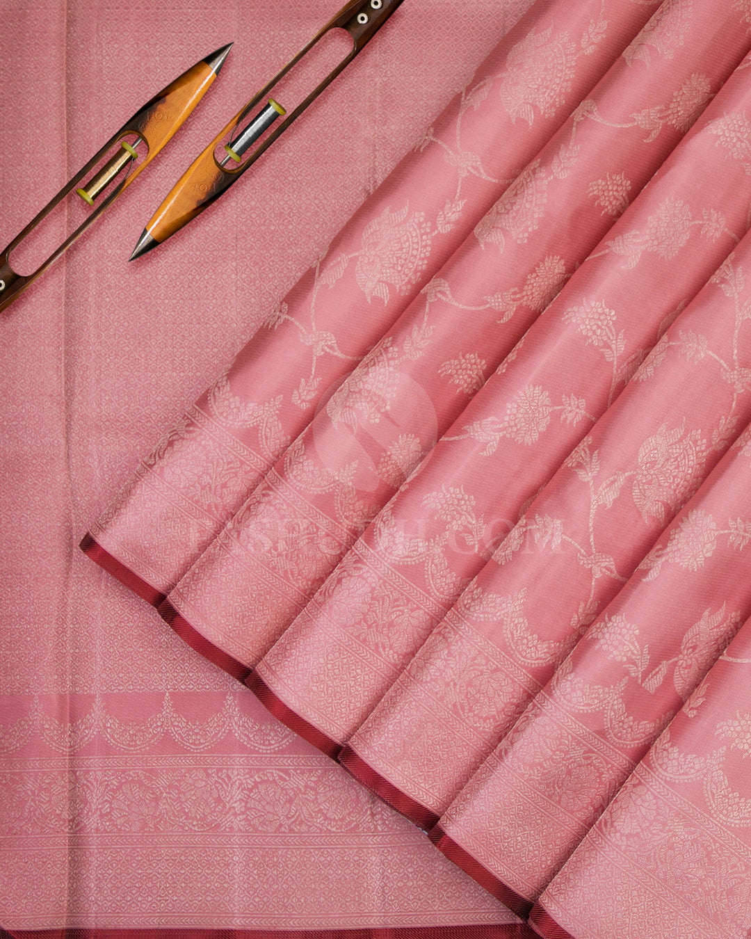 Baby Pink Kanjivaram Silk Saree - DJ189 - View 2