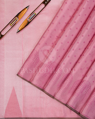 Baby Pink Borderless Kanjivaram Silk Saree - D544(A)