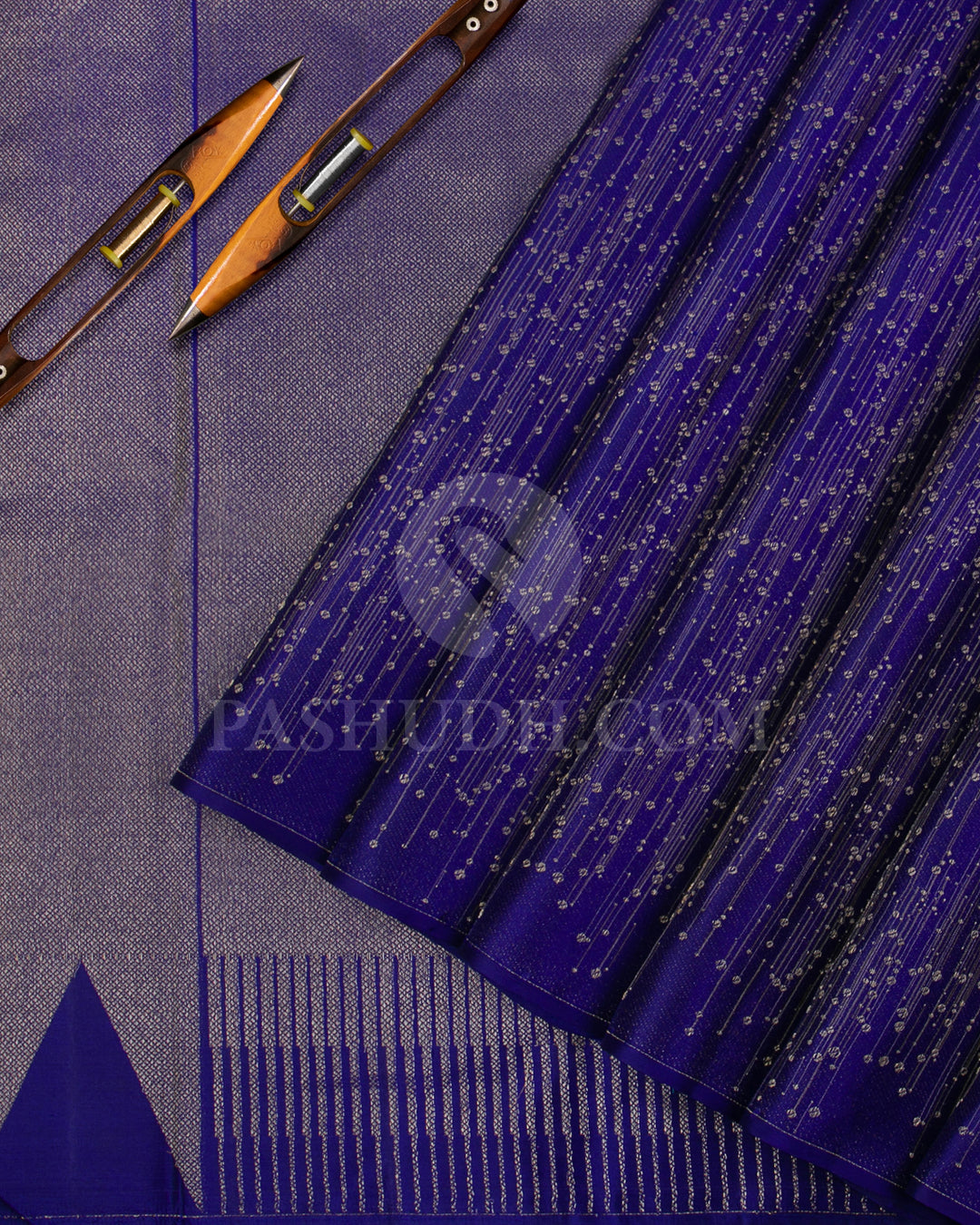 Royal Blue Borderless kanjivaram SIlk Saree -DJ305(C)