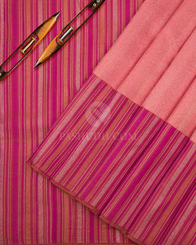 Pink Pure Zari Kanjivaram Silk Saree - S792 -View 3