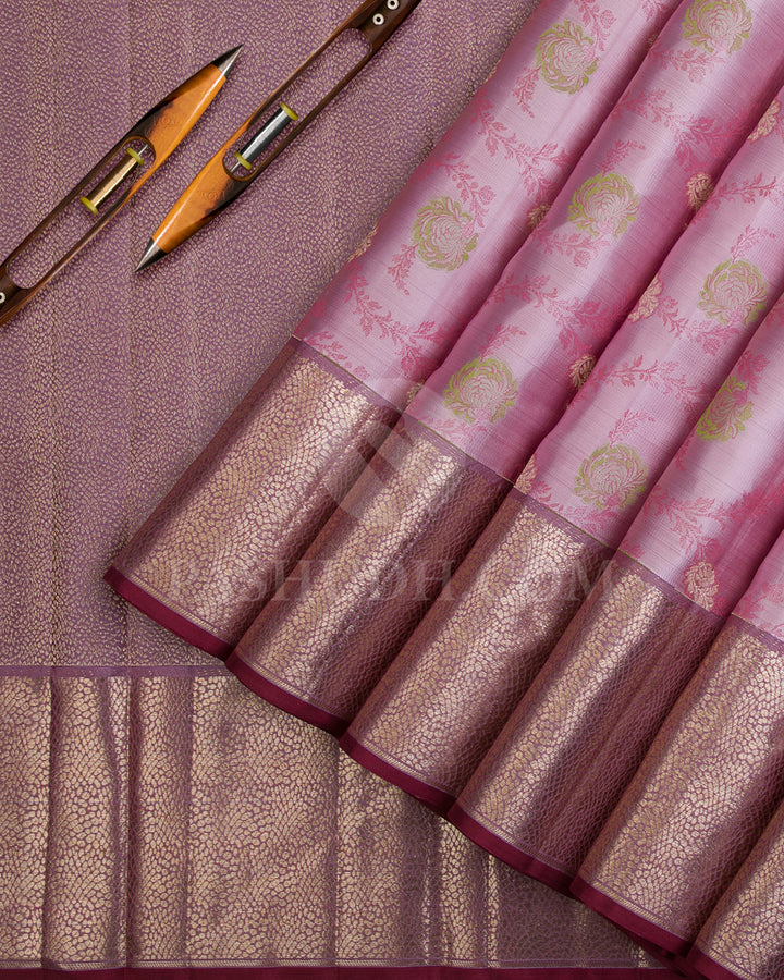 Lavender And Lilac Kanjivaram Silk Saree - DJ322(B)