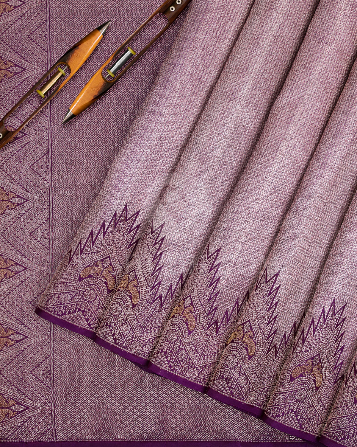 Shimmering Purple Kanjivaram Silk Saree - S1211(A)