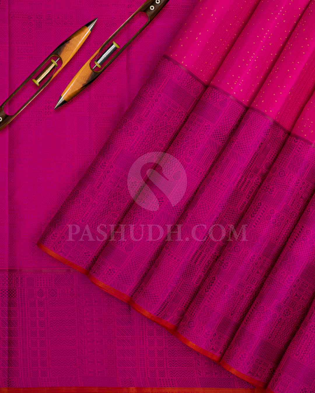 Rani Pink Kanjivaram Silk Saree - D552(C)