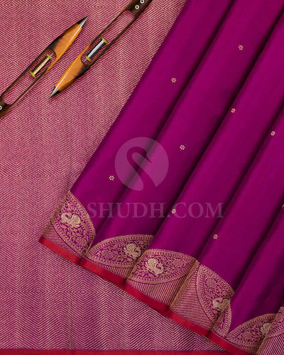 Pink And Orange Kanjivaram Silk Saree - S1107(C)