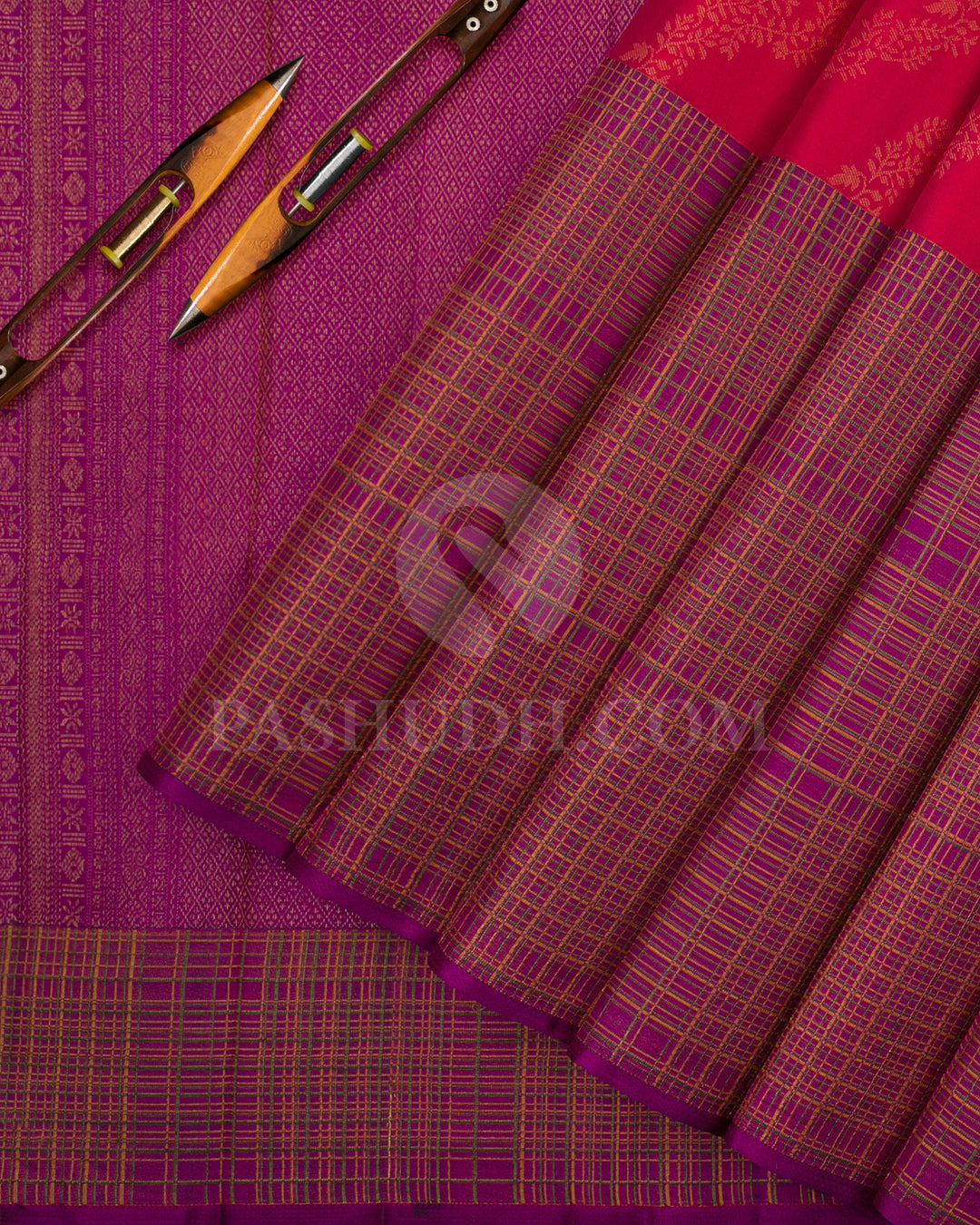 Rani Pink And Purple Kanjivaram Silk Saree - DJ312(A)