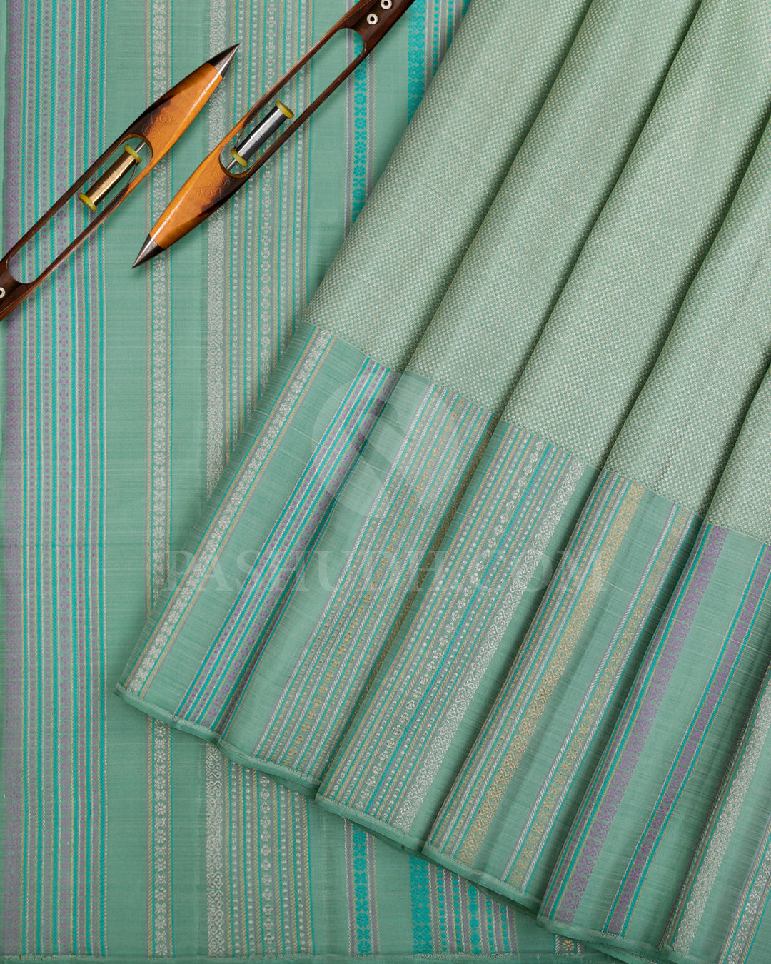 Pastel Green Kanjivaram Silk Saree - S1210(A)