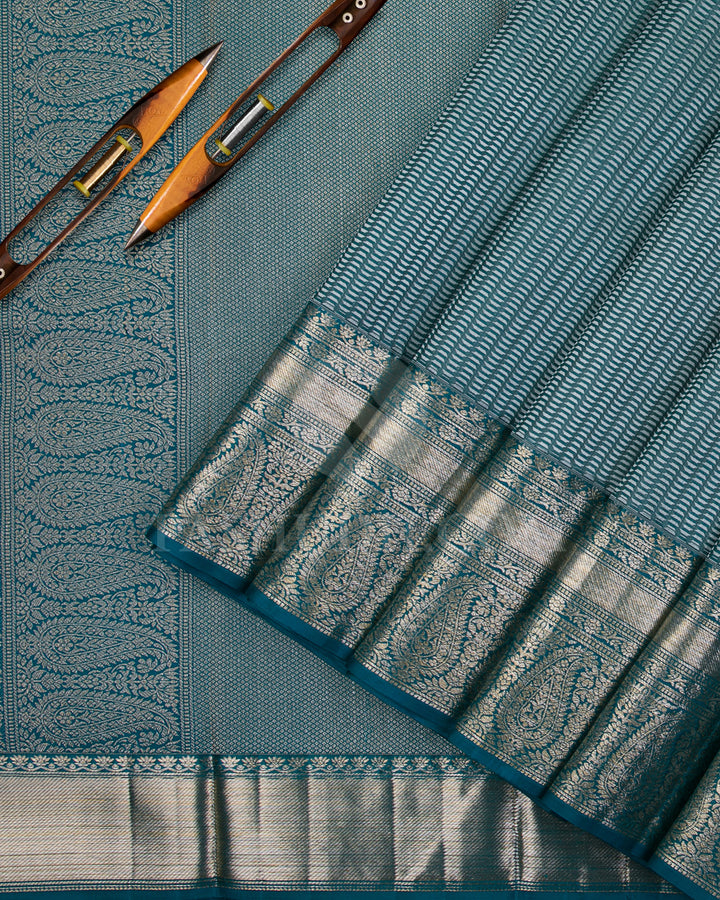 Peacock Blue Kanjivaram Silk Saree - DT275(B)