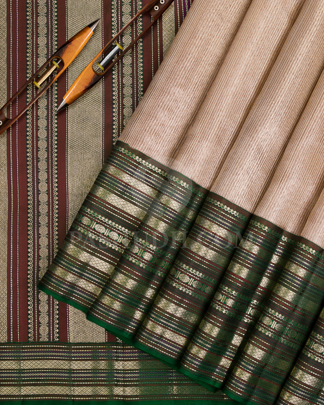 Gold And Green Kanjivaram Silk Saree - S1170(A)