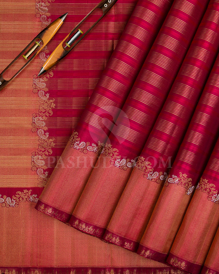 Red And Orange Kanjivaram Silk Saree - S1131(C)