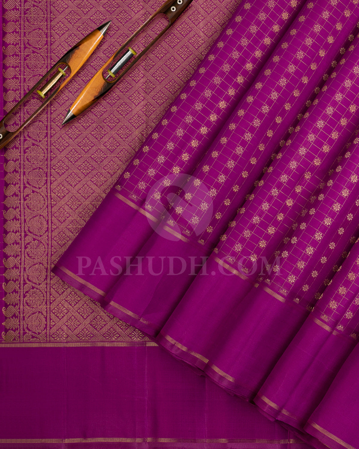 Magenta Kanjivaram Silk Saree - KF9