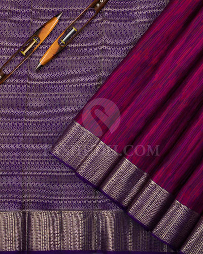 Pink And Purple Kanjivaram Silk Saree - DJ314(A)