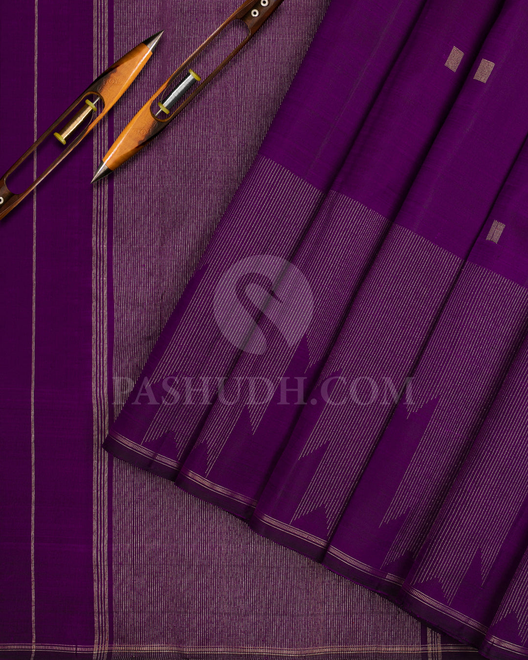 Dark Purple Kanjivaram Silk Saree - KF8