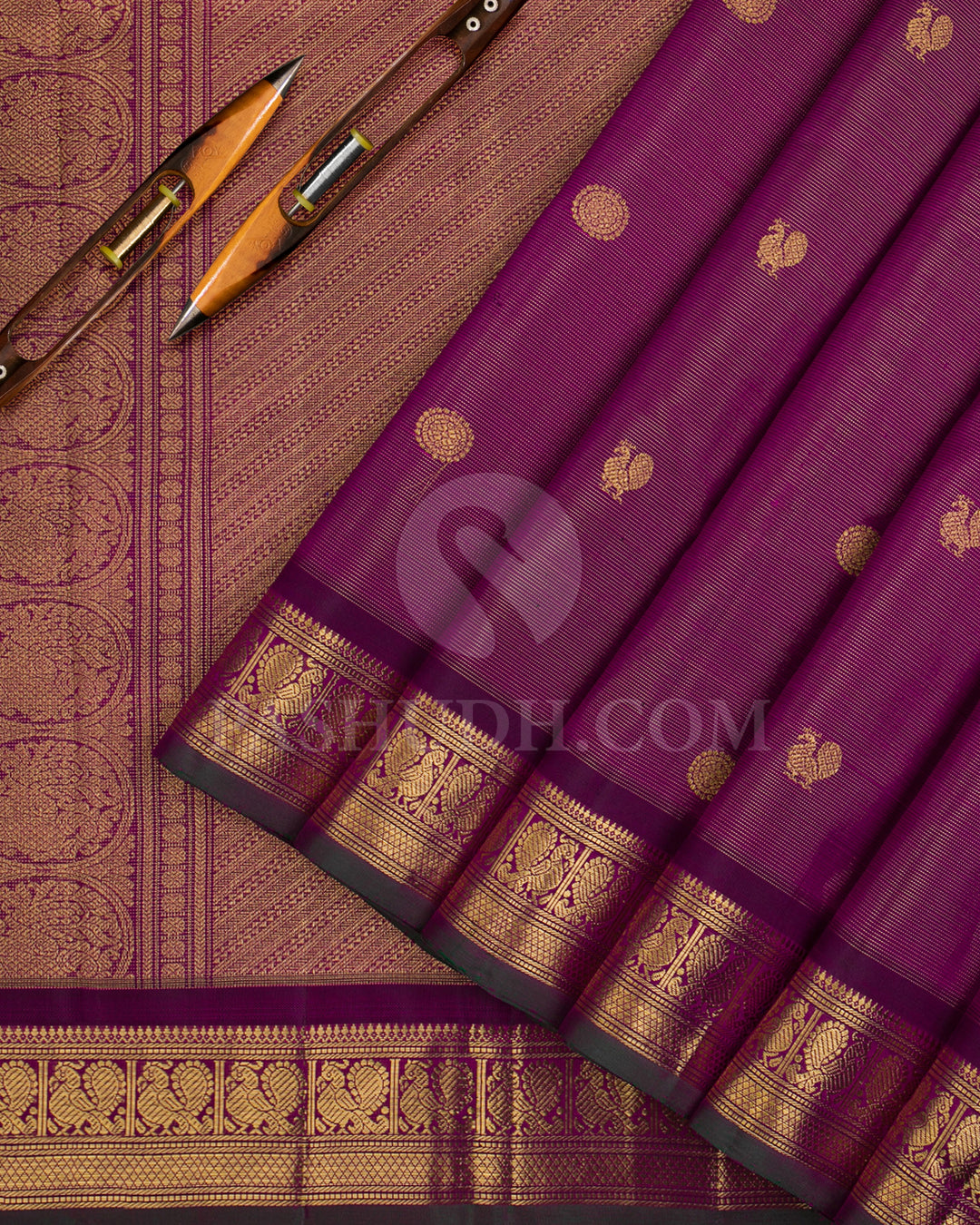 Magenta and Green Traditional Kanjivaram Silk Saree - KB4