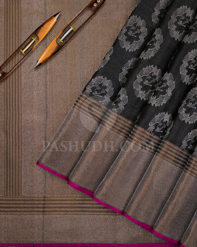 Black And Brown Kanjivaram Silk Saree - D510(F)