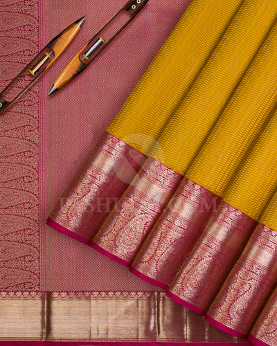 Yellow And Pink Kanjivaram Silk Saree - DT275(A)