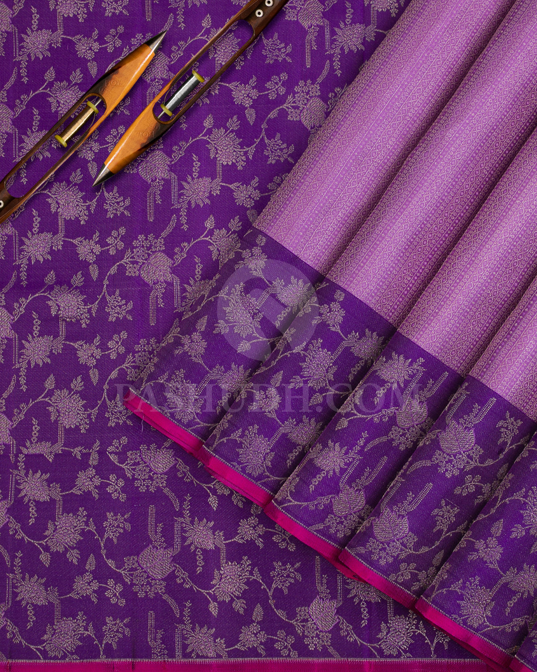 Lavender And Violet Kanjivaram Silk Saree - DJ280(E)